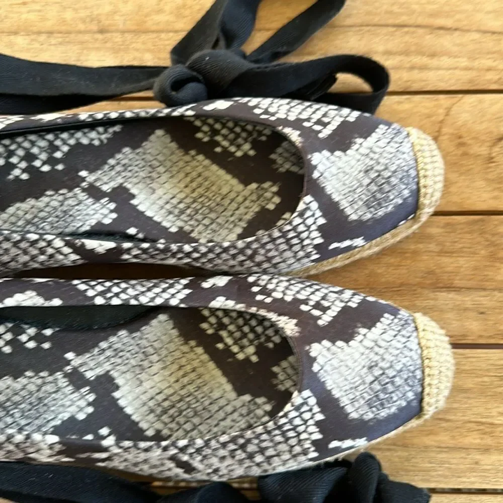 Tory Burch Snakeprint Espadrilles Wedges Women’s Shoes 9